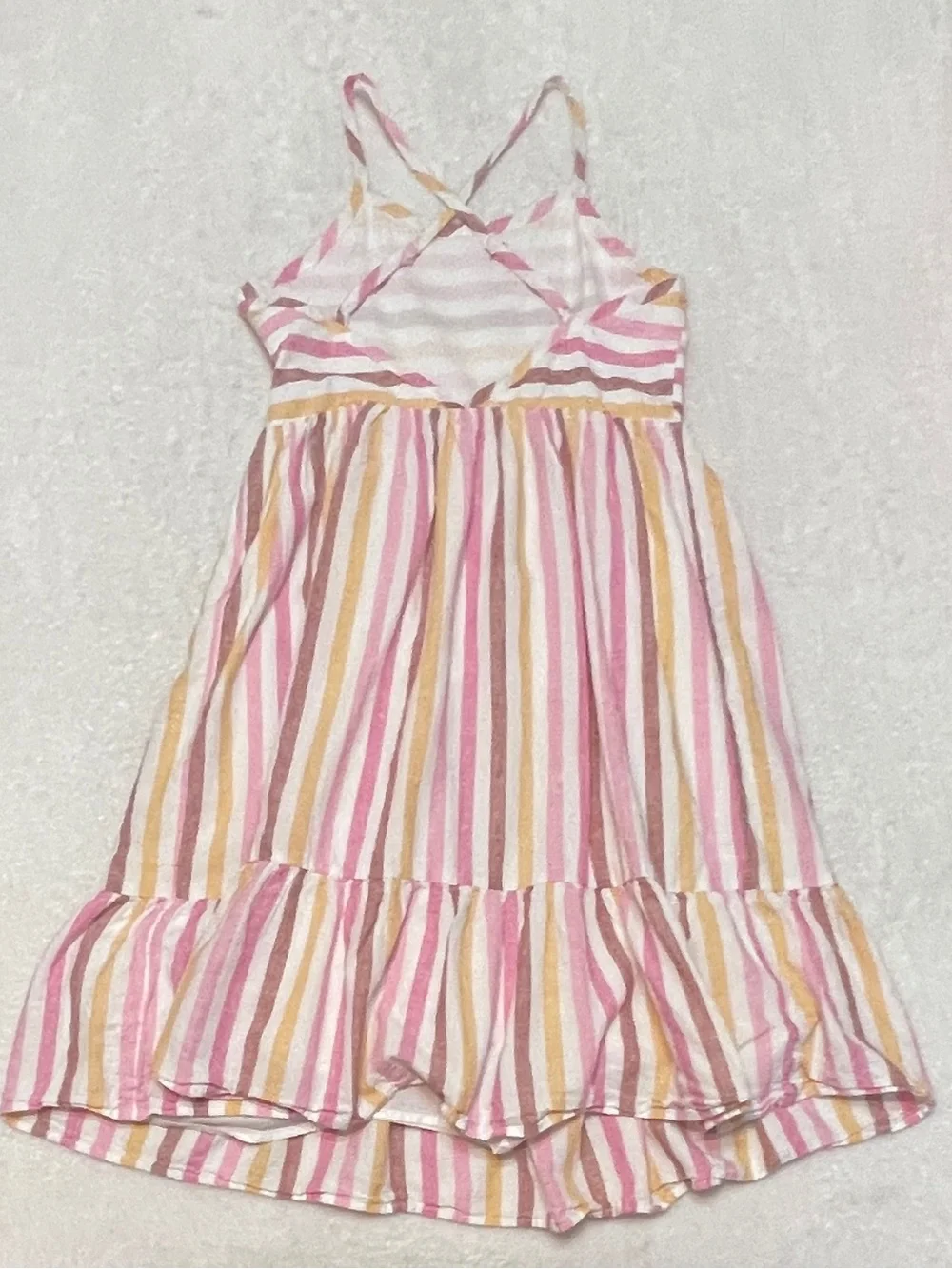 GAP Kids Crinkle Gauze Stiped‎ Tiered Midi Sun Dress Event Occasion Girl's XXL